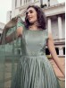 Indian Stylish Pista Green Color Designer Long Gown Style Suit