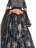 Black Color Indian Embroidery Work Lehenga