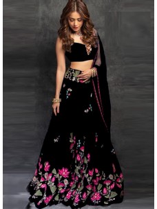 BLACK COLOR DESIGNER LEHENGA