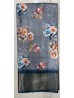 Grey Color Flower Print Saree